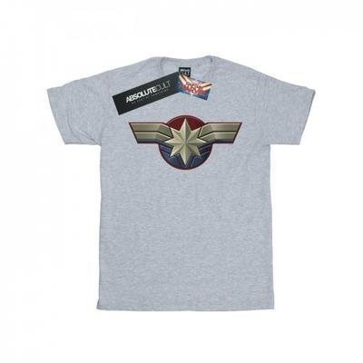 Camiseta feminina/senhora Capitão Marvel Chest Emblem Cotton Boyfriend