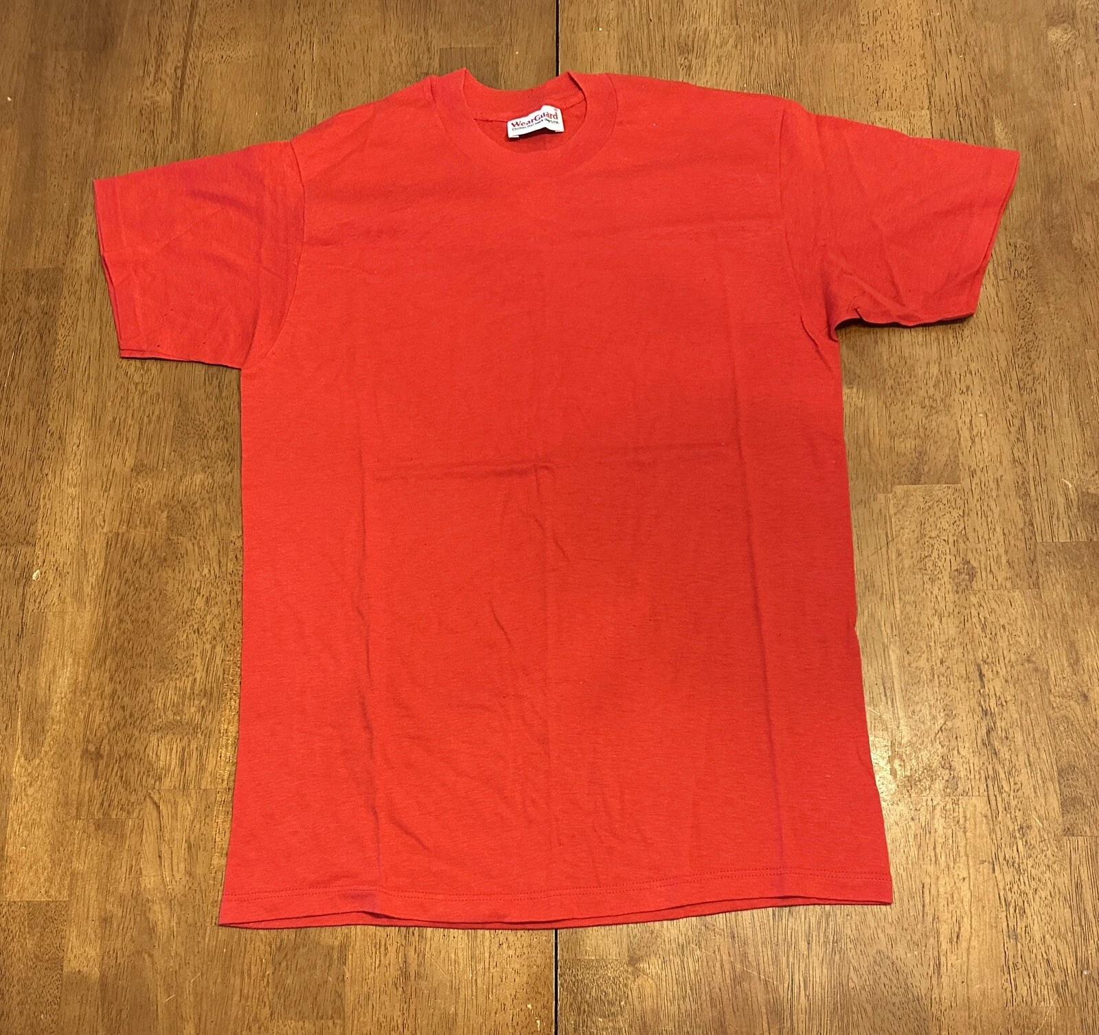 Vintage 80s Wearguard Blank T Shirt Large Single Stitch L