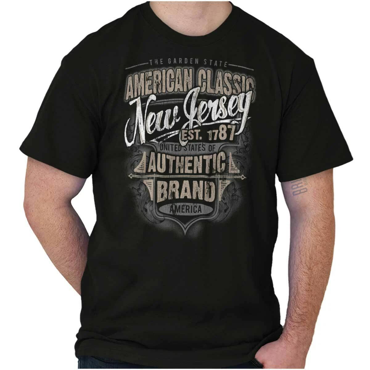 New Jersey American Souvenir Country NJ USA Adult Short Sleeve Crewneck Tee XXL