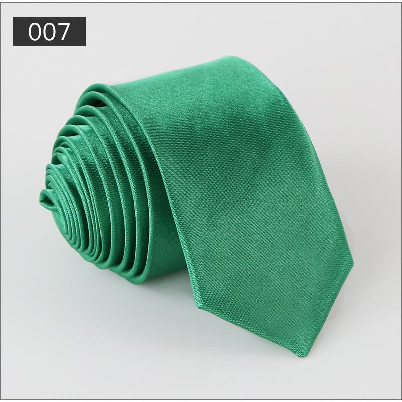Men's Solid Color Narrow Shiny Polyester Silk Tie - Formal & Casual Fashion