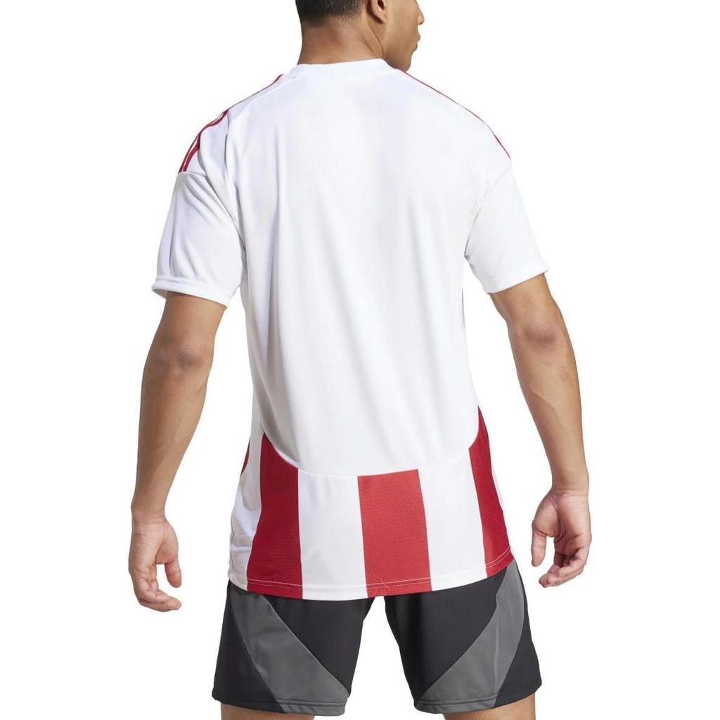 Adidas SS24 Striped Training Soccer Shirt Men Tops White IW2142