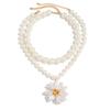 Collana Pendente Fiore Perla Imitazione Temperamento Barocco, Collana alla Moda con Petali e Perline per la Clavicola