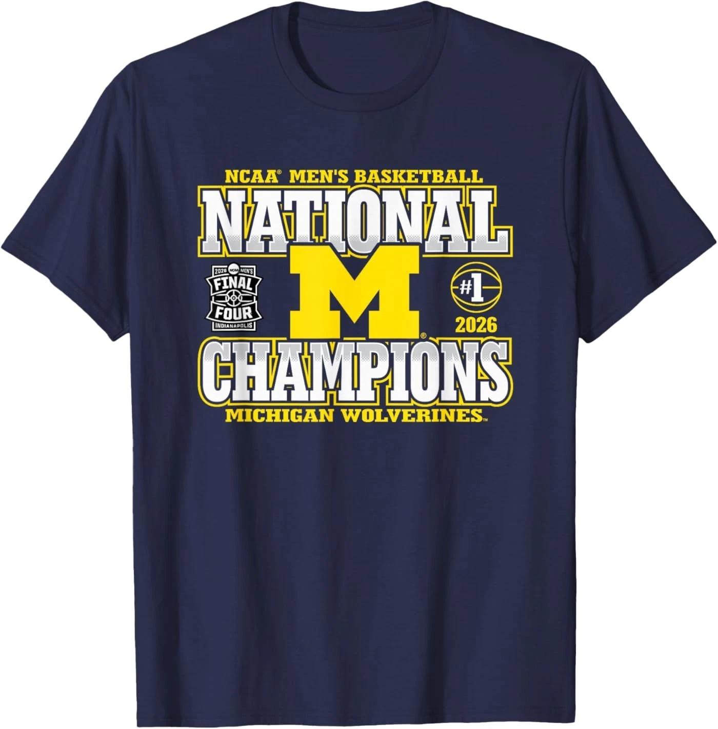 Michigan Wolverines National Champs 2026 M Basketball Bold T-Shirt M