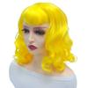 High Quality Yellow U-Shaped Bangs Synthetic Wig Curly Anime Little Mermaid Wig for Reality Show Cosplay