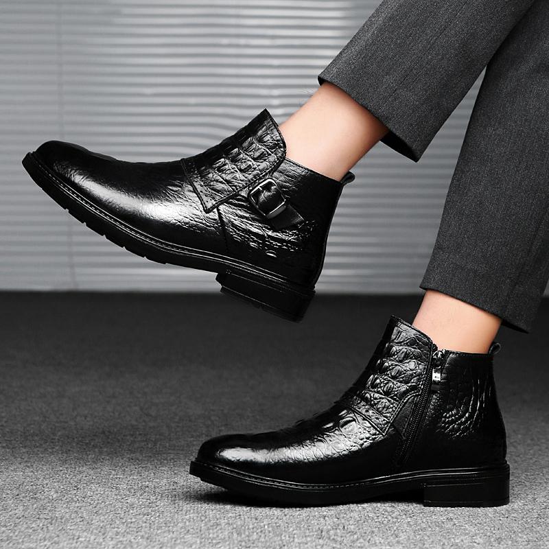 Удобные мужские мотоциклетные ботинки из натуральной кожи — фото 3