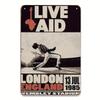 Metal Wall Art Poster, Vintage 1985 Live Aid Concert, Bar Decor
