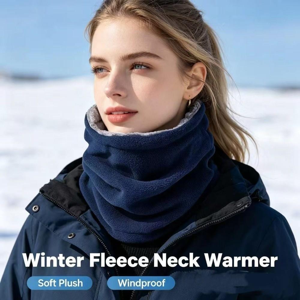 Thickened Drawstring Neck Scarf Polar Fleece Neck Warmer Unisex Face Cover Winter