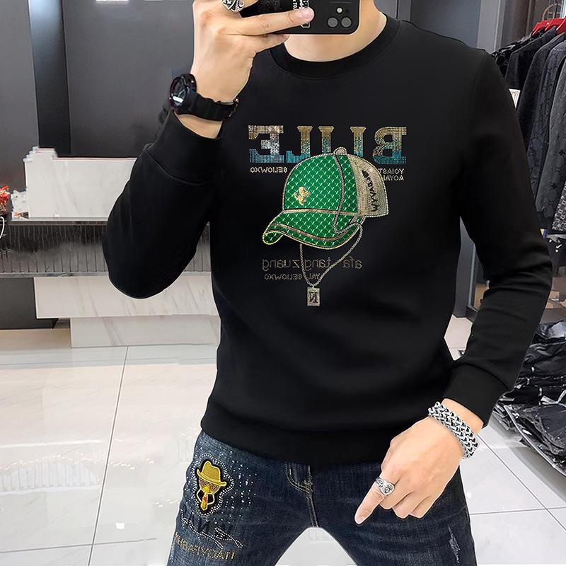 

Европейская мужская толстовка на флисовой подкладке с тиснением и утолщенным капюшоном, осень 2024 2XL