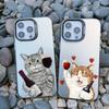 Red Wine Glass Liquid Cute Cat Phone Case For iPhone 16 15 14 13 Mini Pro Max 12 11 Pro Max 15 14 Plus Shockproof Laser Covers