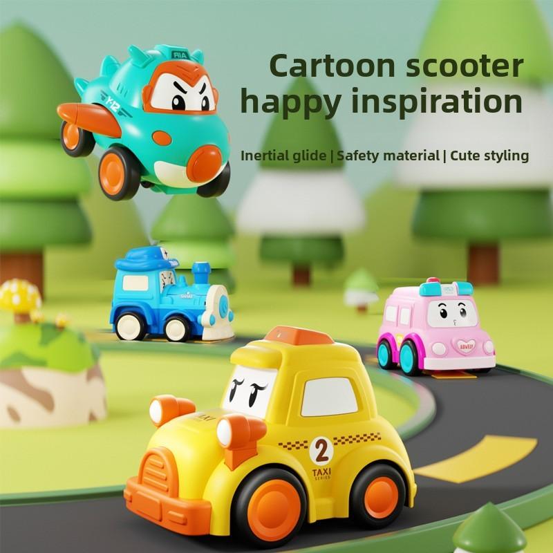 Design Cartoon Ambulance Airplane Train Taxi Model Children Toy For Play Toddler