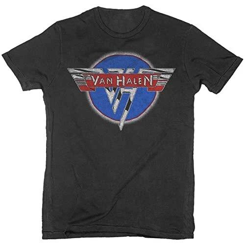 Черная официальная футболка Van Halen Chrome Logo Мужская унисекс S