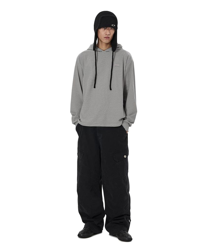 Opeunyadeu(Owai) Striped Fleece Hoodie L/S Tee - Ivory