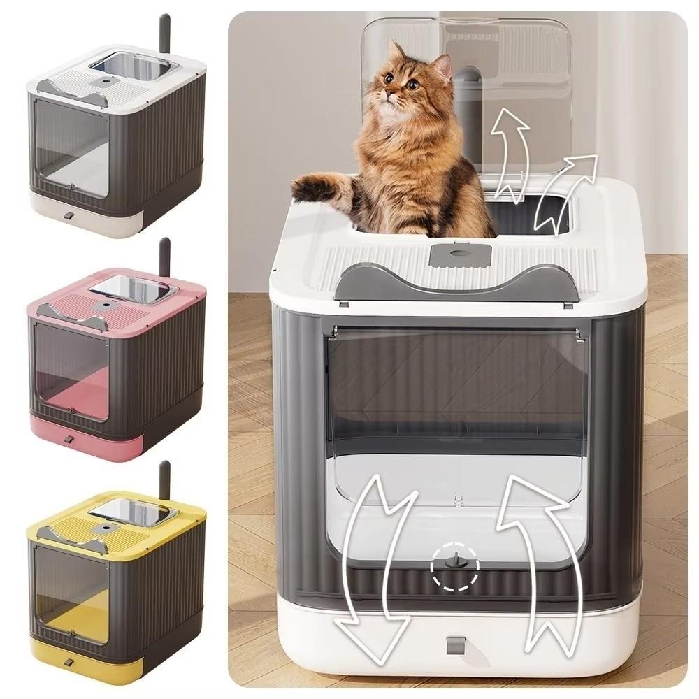 Anti Splash Enclosed Cat Litter Box Fully Enclosed Drawer Hooded Toilet Deodorizing Odor Sealing Cat Toilet Tray