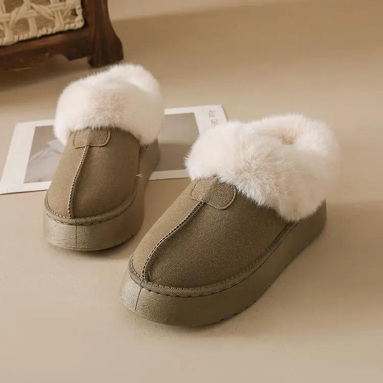 

Утолщенные женские зимние ботинки с флисовой подкладкой 2024 года, новые зимние туфли на плоской подошве, ленивые кеды, теплый хлопковый резиновый верх 41 серый
