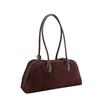 Women's Suede Shoulder Bag – Brown Soft Leather Handbag for Everyday Use, Fashionable and Durable Tote Purse