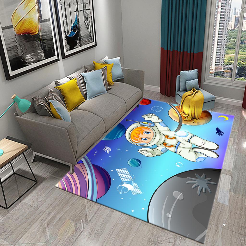 3D Cartoon Cute Astronaut Carpets for Living Room Kitchen Bedroom Bathroom Entrance Non-slip Area Rug Kawaii Kids Decor Carpet