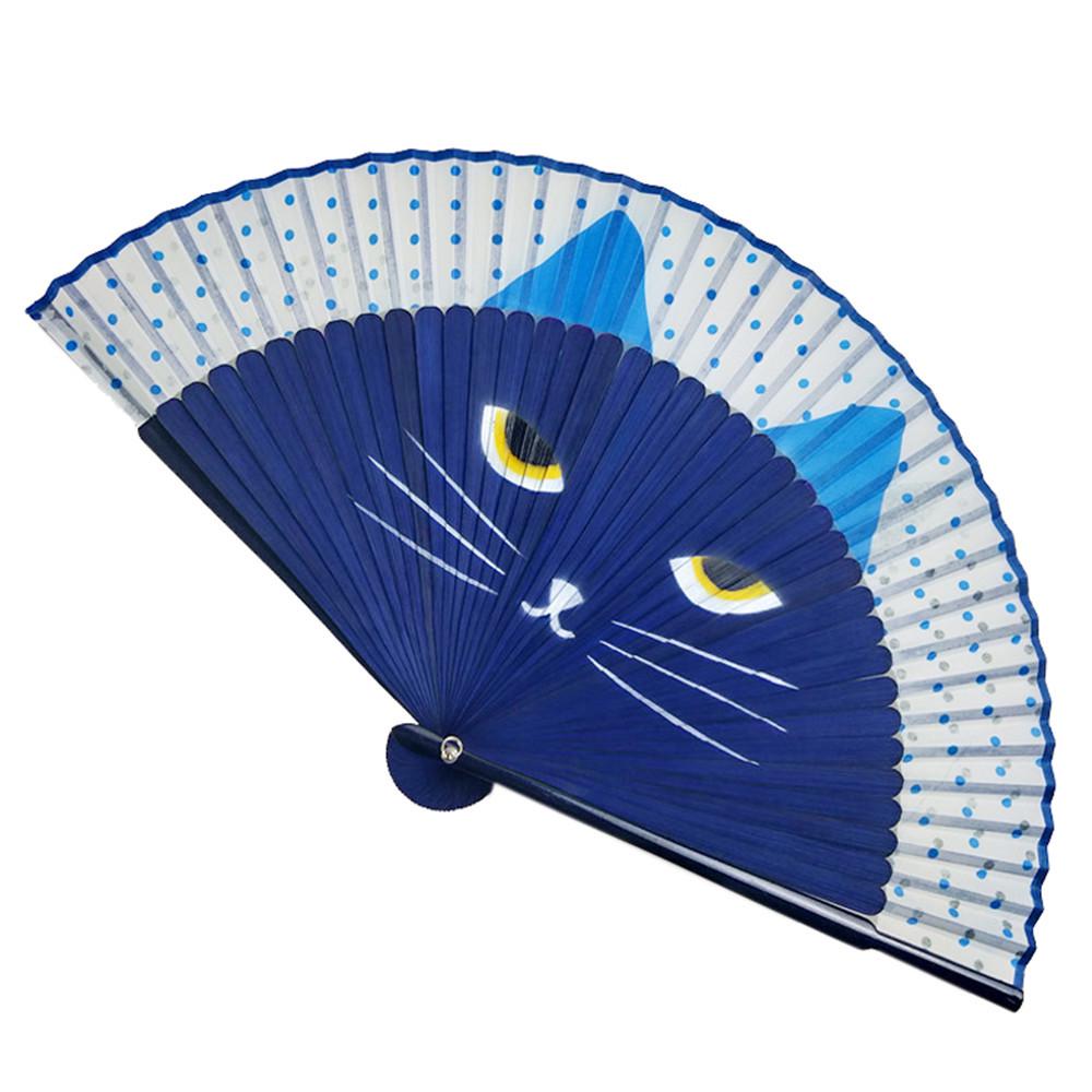 Best-Selling Spray-Painted Cat Fan with Cartoon Totoro Design - Creative Japanese Craft Fan