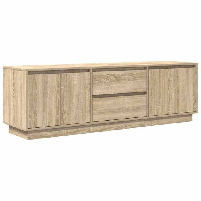 VidaXL Meuble TV avec lumières LED chêne sonoma 160,5x41x50 cm, support TV, meuble télé, meuble multimédia, banc TV, meuble 3328428
