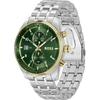 BOSS Skytraveler Green Dial Metal Silver Men's Quartz Watch 1514195