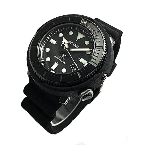 

Seiko Men s Prospex Solar Quartz Black Dial Sport Diver 200M Watch - SNE567, Black, Casual, Diver, Sport.
