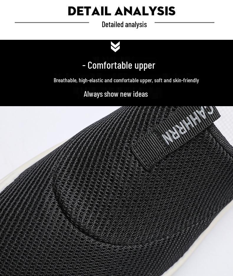 2026 Men's Breathable Mesh Half Slippers - Trendy, Versatile, Closed-Toe Design for Youth