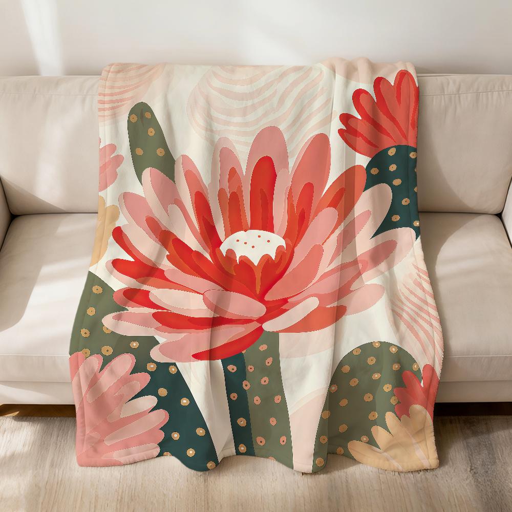 Fashion Vibrant Floral Modern Art Flannel Soft Warm Plush Blanket For Sofa Living Room Pet Hogar Bedroom Gift Home Car Portable
