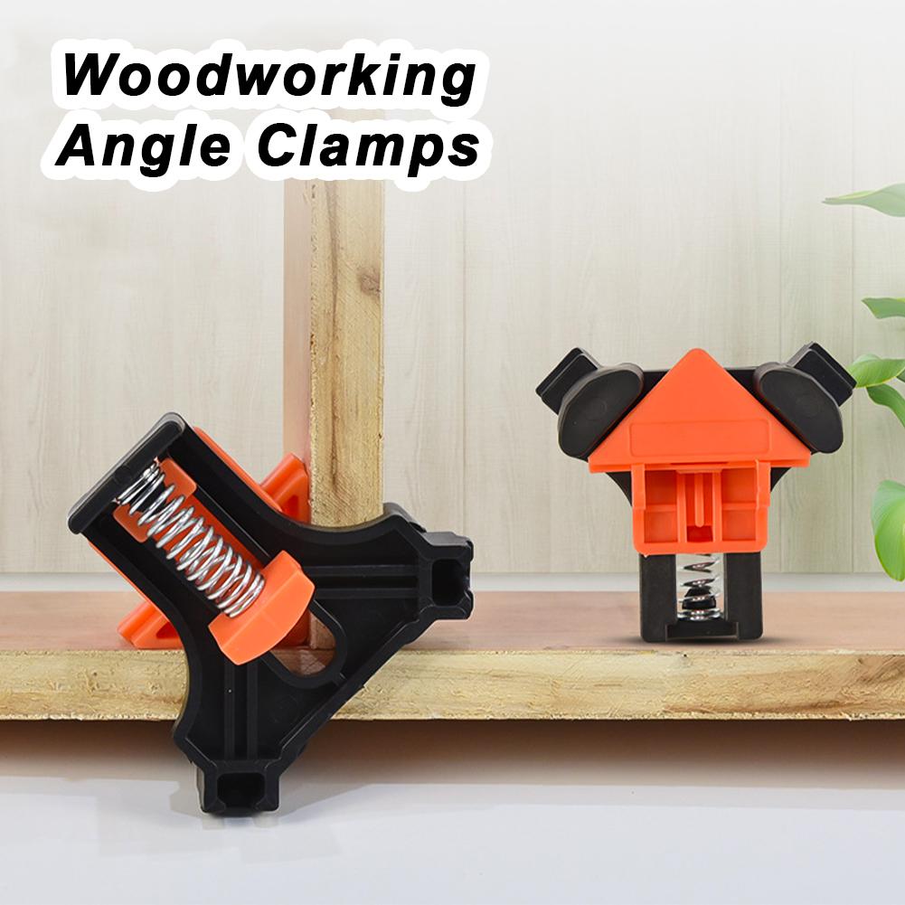

4pcs 90° Corner Clamps For Woodworking Fast Adjustable Quick Spring Loaded Woodworking Clamps Cabinets Photo Framing