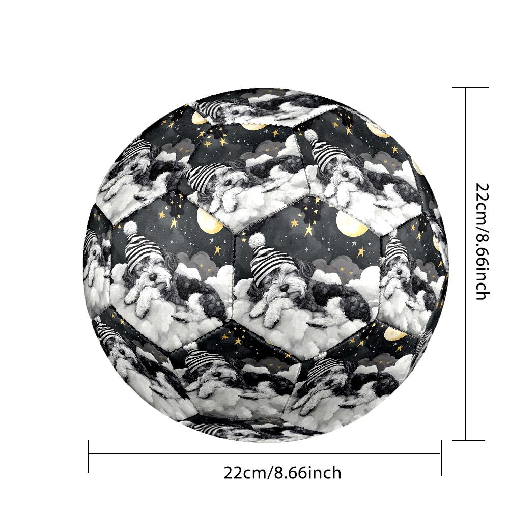 Good Night Dogs Indoor Soccer Ball Size 5 Colorful All Ages Machine Stitched PVC Competition Ready Durable High-Bounce