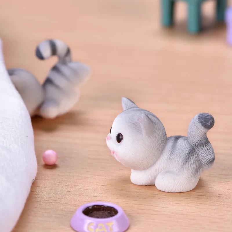 Naughty Kitten Pet Cartoon Bonsai Succulent Ornaments Cute Cats Micro Landscape Diy Gardening Accessories Garden Decoration