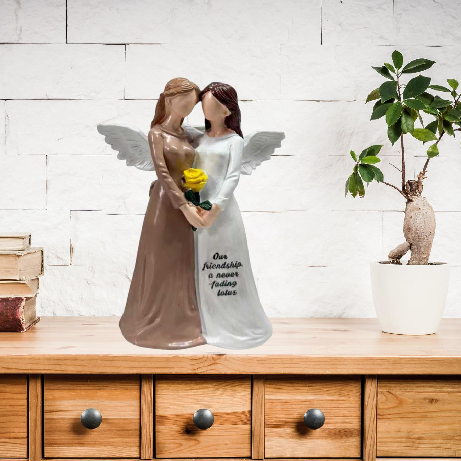 

Fairy Angel Figurine Sculpture, Modern Art Cute Resin Collectible Crafts Statue for Shelf , Office,