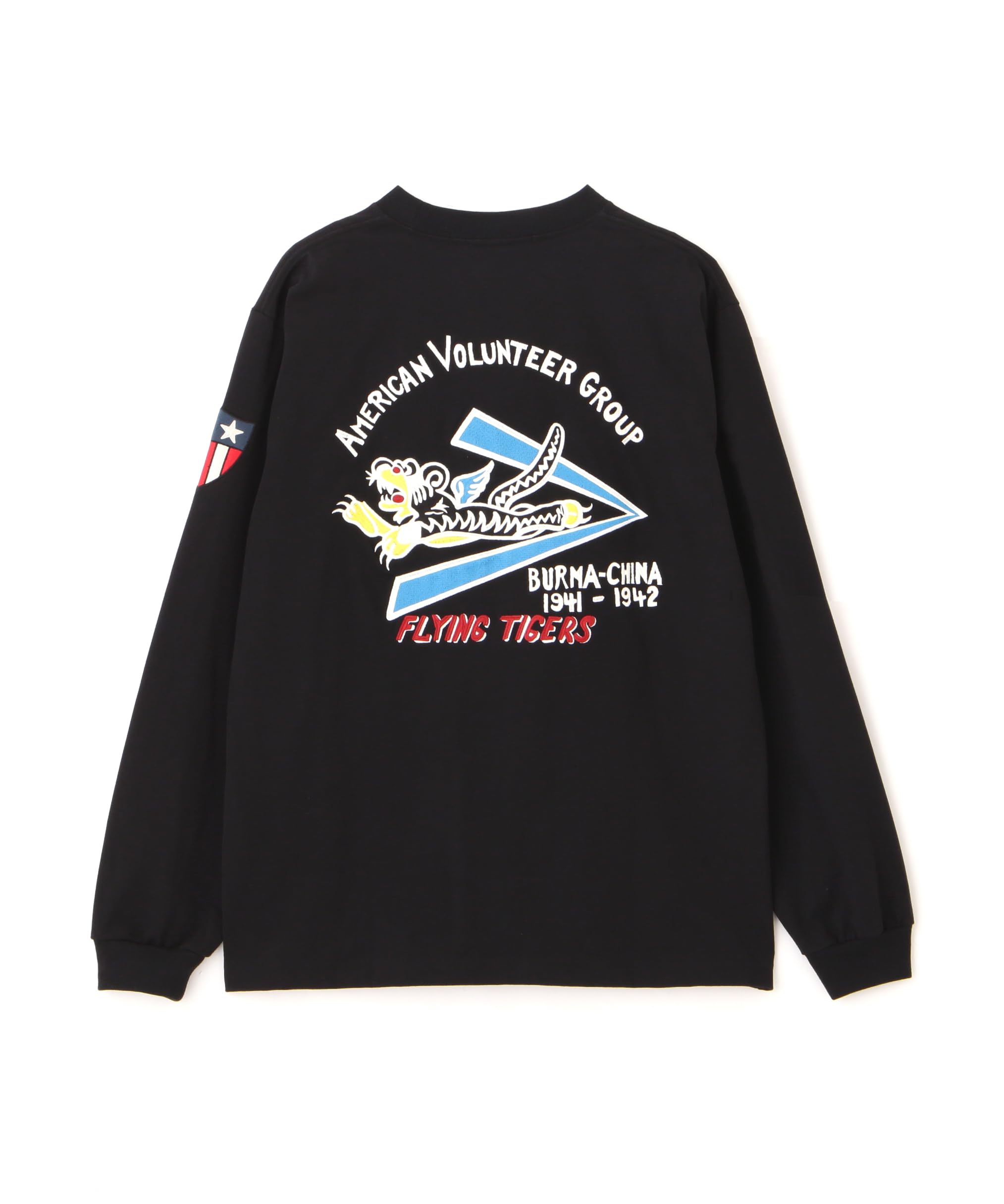 AVIREX EMB FLYING TIGER L/S T-SHIRT black