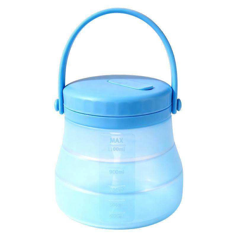 Leak-Proof Silicone Fresh Keeping Food Bucket Heat Resistant Reusable Container 800/1200/1500ml for Camping Food Storage