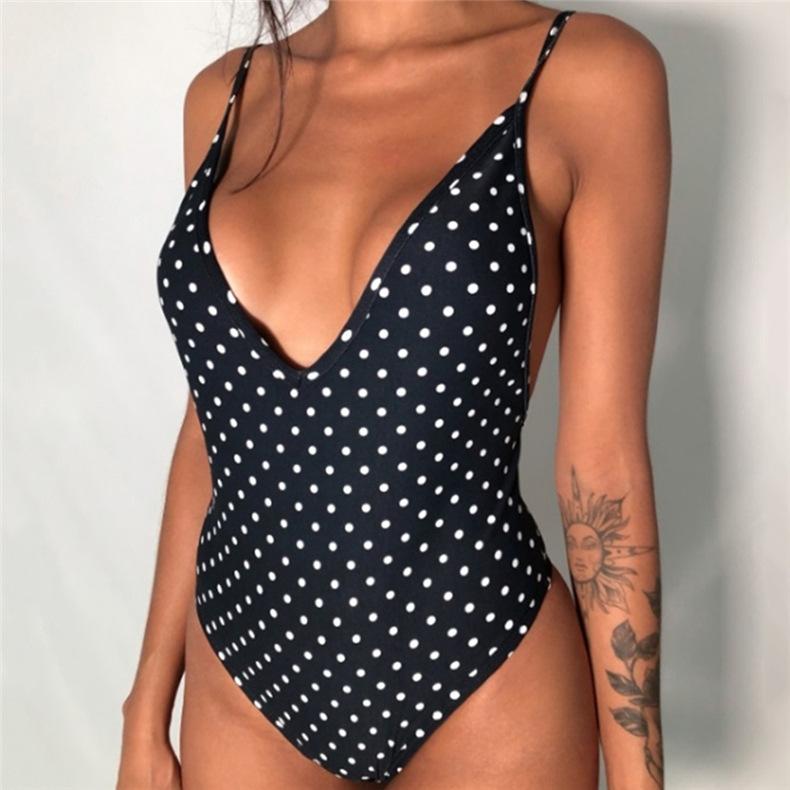 New black European and American women's one-piece swimsuit sexy bikini bikini