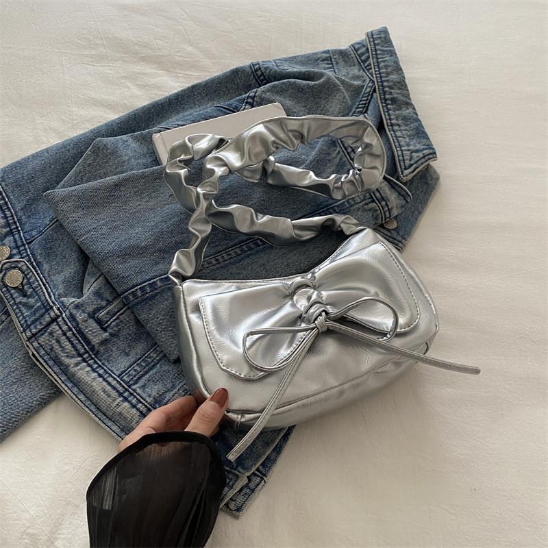 Chic And Fashionable Pleated Moon Bag For Women With Soft Pu Material In Various Shades