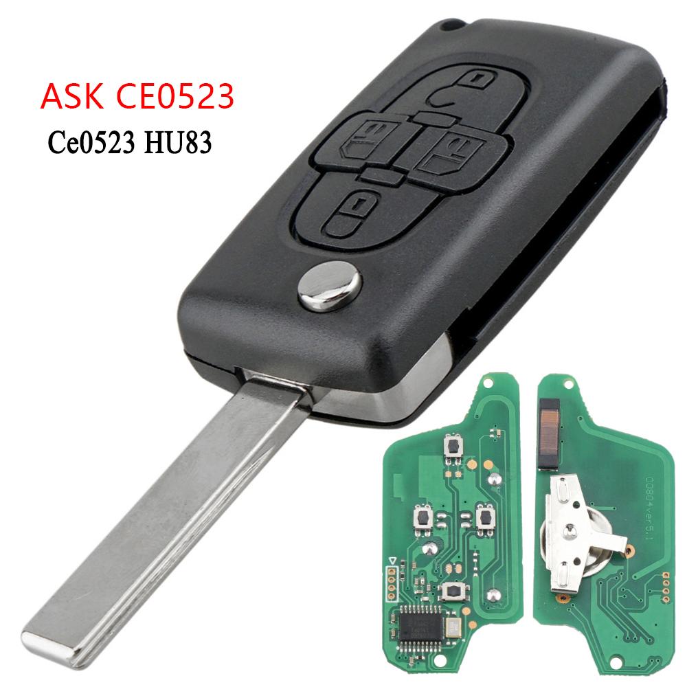 ASK 2/3/4 Buttons 433Mhz Remote Car Key for Peugeot 207 307 308 407 607 807 For Citroen C2 C3 C4 C5 C6 CE0536/CE0523 Auto Parts