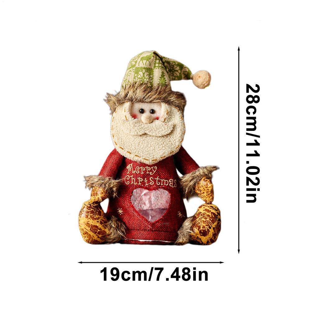 Merry Christmas Gift Bags Santa Claus/Elk/Snowman Creative Doll Candy Bag Zipper Design Fabric Storage Bags Gift Pouches