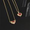 Pigeon Blood Red Treasure Love Zircon Necklace Simple Light Luxury Collarbone Chain Niche Design High-End Pendant