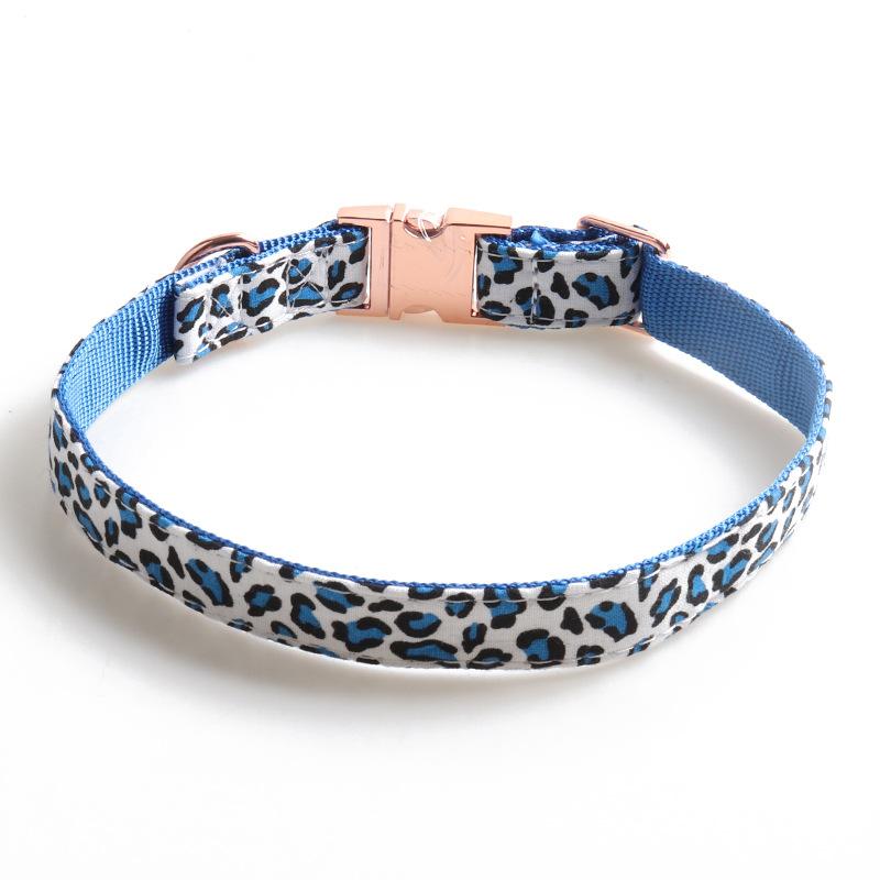Haustier Leopardenmuster Roségold Metall Schnalle Schleife Hundehalsband