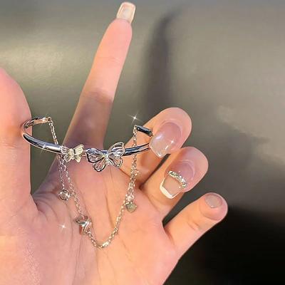Dolce Bracciale Farfalla con Nappe per Donne Ragazze Stile Ins Design Piccolo Mezzo Bracciale Mezza Catena Bangle Gioielli per Matrimonio Festa