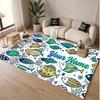 Fish Ocean Theme Soft Crystal Velvet Rug Custom Name & Text Print Non Slip Floor Rug for Bedroom Living Room