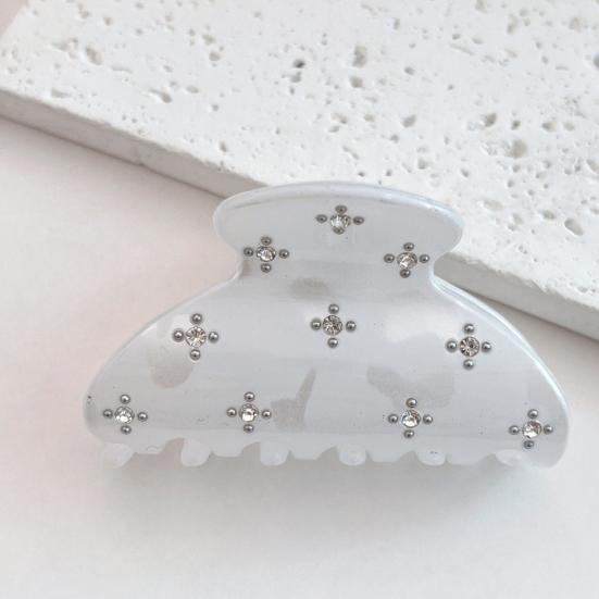 Women Hair Clip with Star-Studded Diamond Design Thick Acrylic Stable Grip Hair Accessory for Commuting Dating