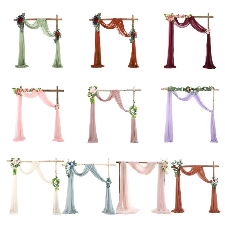 Good Quality Crinkle Proof Chiffon Curtain Versatile Sheer Fabric Arch Drape for Celebration Event