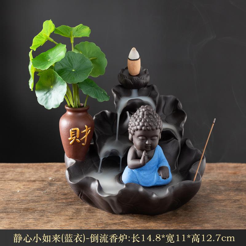 Luxusní světlo Nové Buddha Ruční Zpětný Proud Kadidlo Hořák LED Lampa Kroužek Domácí Dekorace Fialový Písek Zen Kadidlo Hořák Kadidlo Table