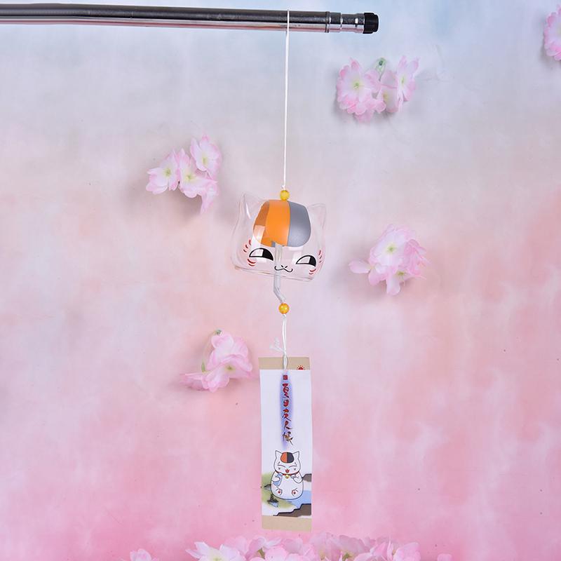 

1шт скляний кіт візерунок дзвіночок дзвіночок японський підвісний декор для домашнього саду