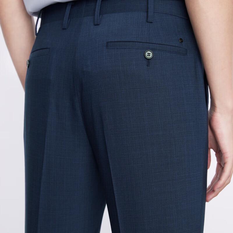 Joouyee Men's Spring Wool Blend Elastic Straight Fit Dress Pants