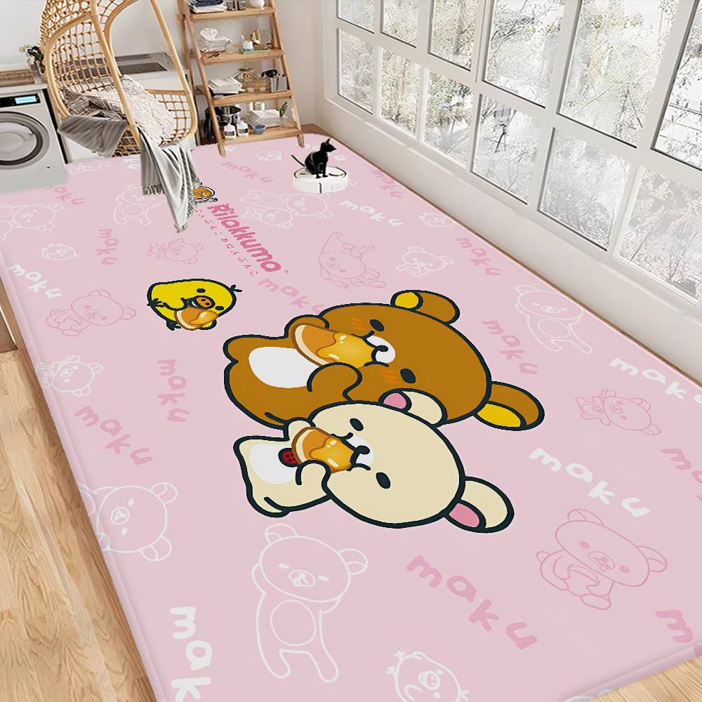 

Kawaii Rilakkuma Bear Room Mats Washable Non-Slip Living Room Sofa Chairs Area Mat Kitchen Alfombra 50x80cm