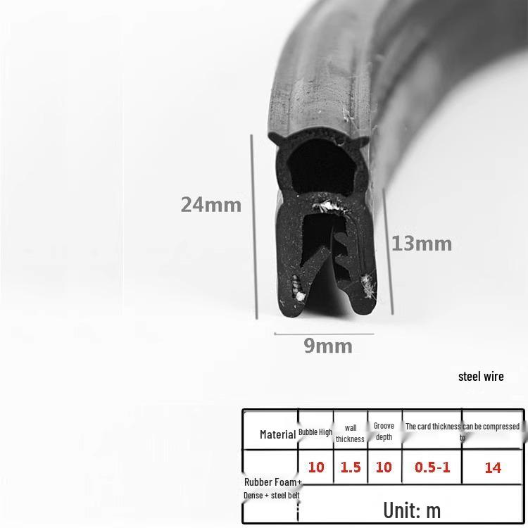 U-Shaped Waterproof Dustproof Rubber Sealing Strip for Cabinets and Car Doors