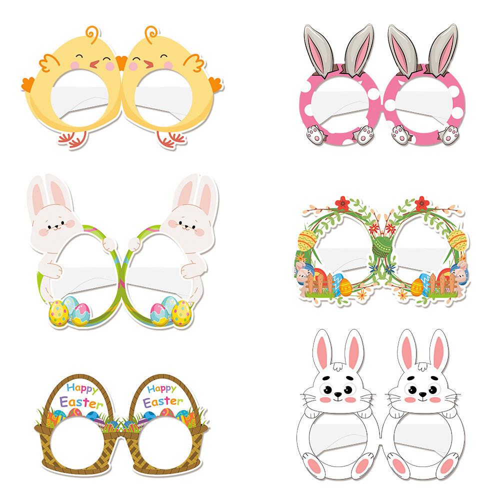 Celebration Rabbit Easter Paper Glasses Photo Prop Set For Kids Adults And