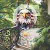 American Flag Eagle Wind Spinner Metal Garden Decor 360 Degree Rotating Outdoor Patio Holiday Ornament Patriotic Theme