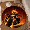 Rider On Fire Round Rug for Livingroom,Bedroom, Palyroom, Chair Rug, Area rug, Circle Carpet, Large Size Decor Fan Christmas gift